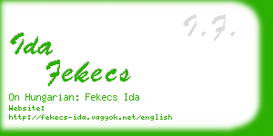 ida fekecs business card